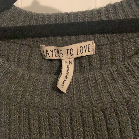 Cozy cropped grey cropped sweater! *Gently Used** - Picture 3 of 3